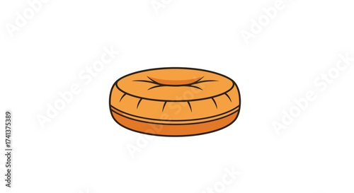 Round Orange Cushion with Central Depression Comfortable Seating.