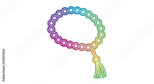 Colorful Islamic Prayer Beads with Tassel.