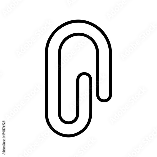 Attachment, clip, document clip, paper clip icon. Editable icon on white background.