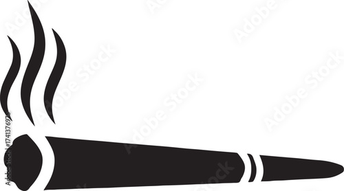 PrintBlack silhouette of a smoking marijuana joint