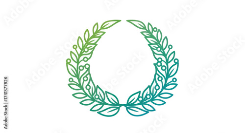 Gradient Laurel Wreath Symbol of Achievement and Victory.