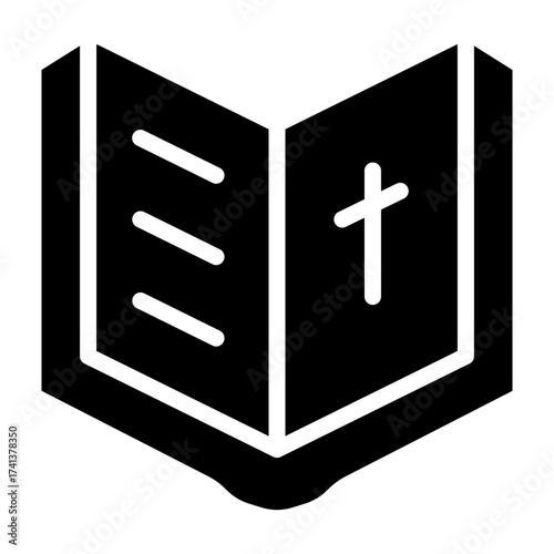 Open Bible Vector Glyph Icon Design