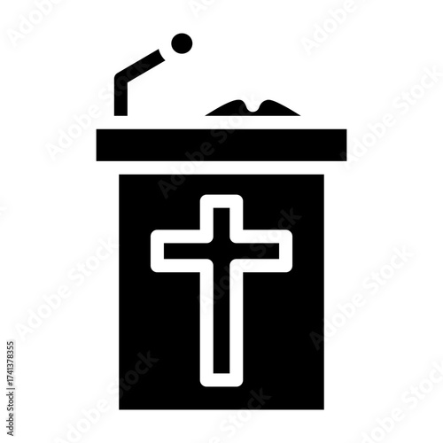 Sermon Vector Glyph Icon Design