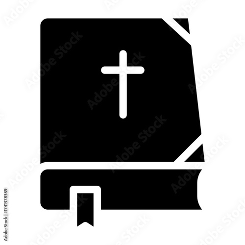 Holy Bible Vector Glyph Icon Design