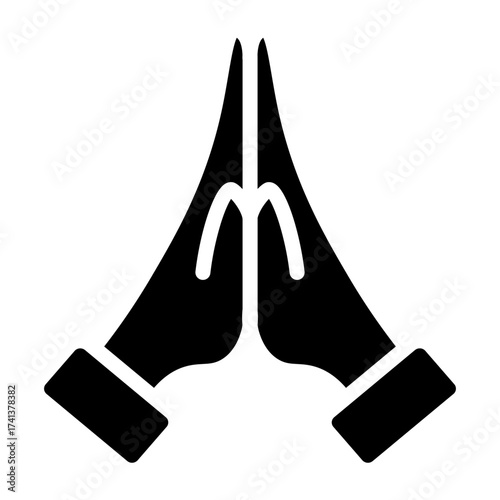Praying Hands Vector Glyph Icon Design
