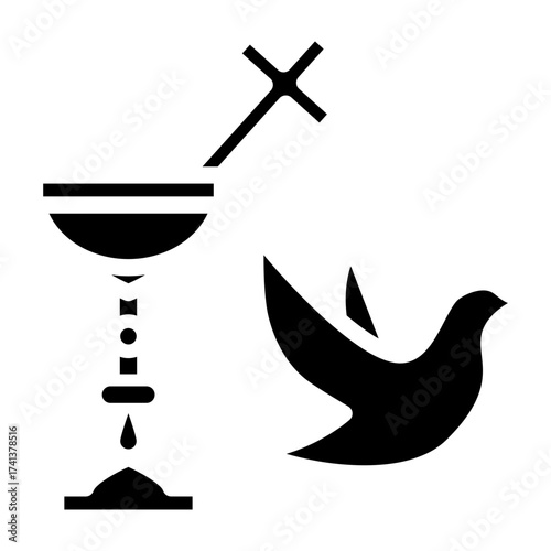 Holy Communion Vector Glyph Icon Design