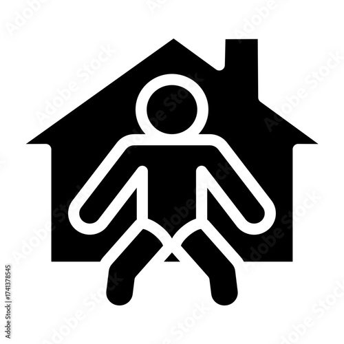 Orphanage Vector Glyph Icon Design
