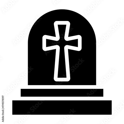 Christian Burial Vector Glyph Icon Design