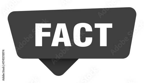 fact black sign isolated on transpatent background. fact sticker