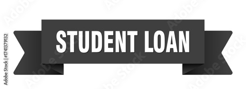 student loan ribbon isolated on transparent background. student loan ribbon