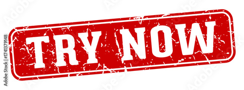 try now rectangular sign. try now stamp