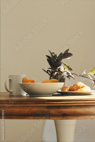 still life with tea and lemon