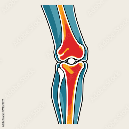 World Arthritis Day Vector Illustration Featuring Flat Minimalist Design, Joint Health, Pain Indicators, Awareness Ribbon, Exercise and Elderly Support, Perfect for Awareness Campaigns