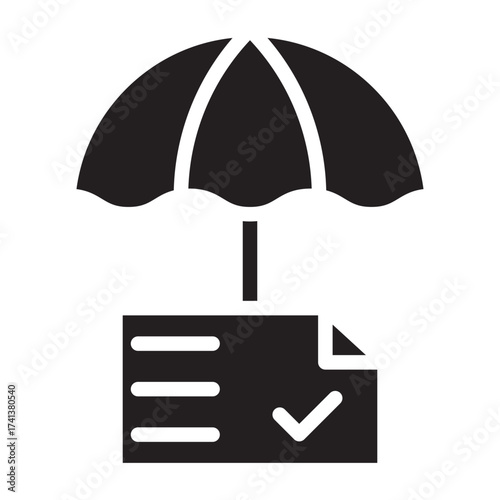 Insurance Policy Vector Glyph Icon Design