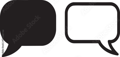 Black and white speech bubbles for communication and conversation talk bubble chat bubble
