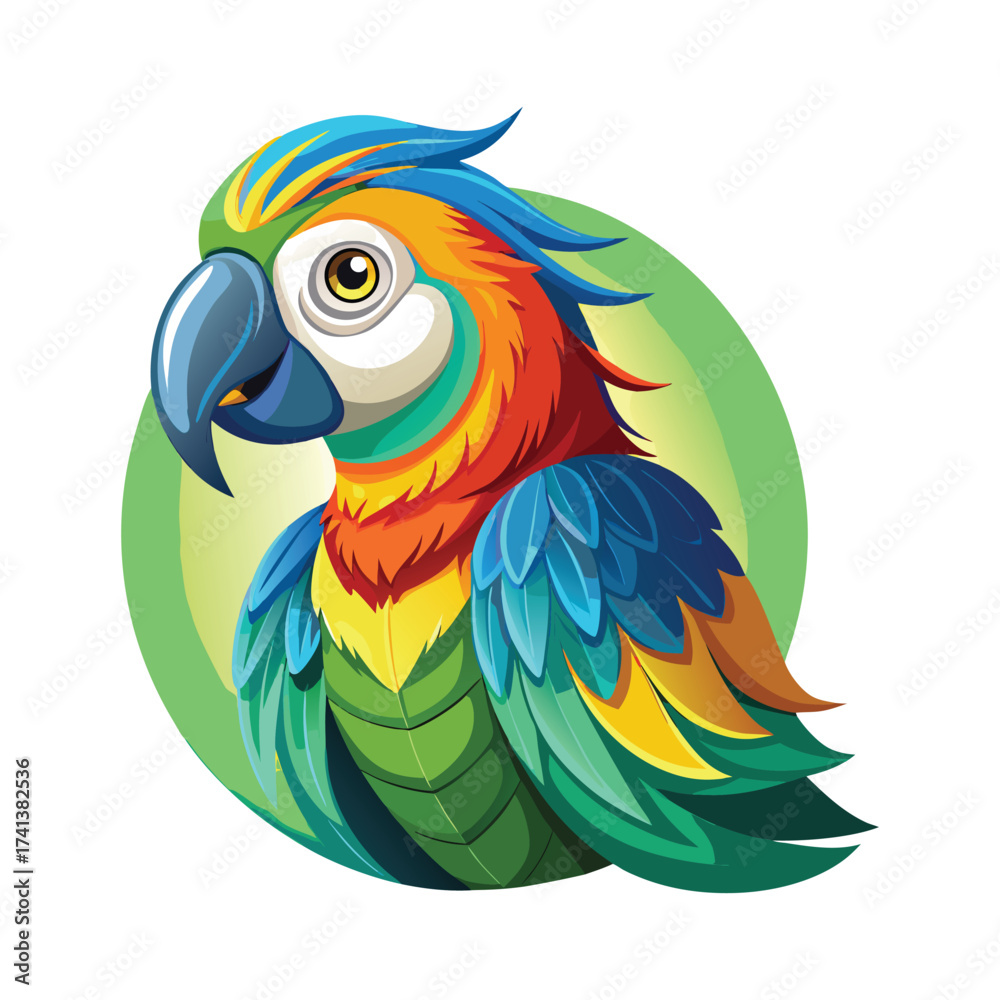 Fototapeta premium Vibrant macaw parrot portrait tropical bird colorful feathered friend