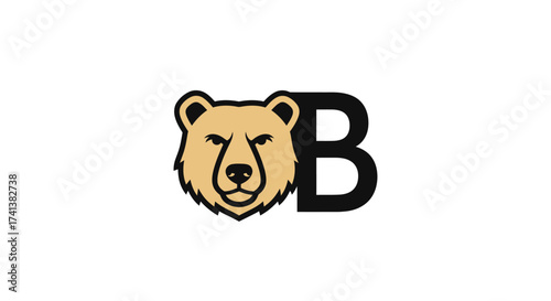 Bear Head Logo with Black Letter "B"