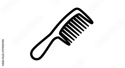 Simple Black and White Comb Illustration on White