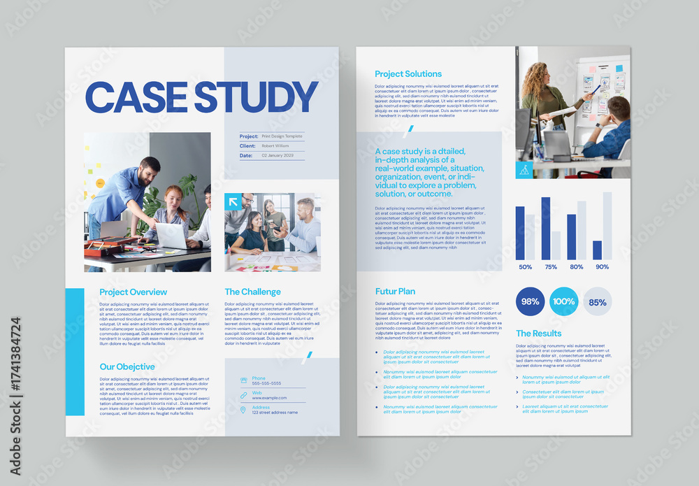 Modern Case Study Layout Template Stock Template | Adobe Stock