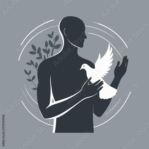 Abolish Death Penalty vector art, social justice and human rights illustration, peaceful protest, broken chains and justice scales, awareness campaign flat vector design