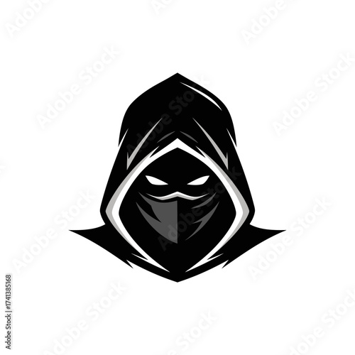 Mysterious Hooded Figure with Mask and Hood Design