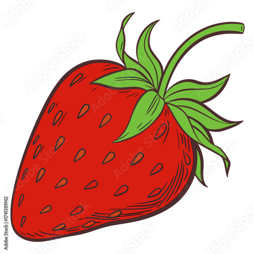 vector illustration of a strawberry on white background, Eps file. 