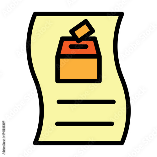 Election Manifesto Vector Filled Icon Design
