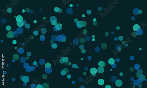 Three abstract blue circles on a dark background creating depth
