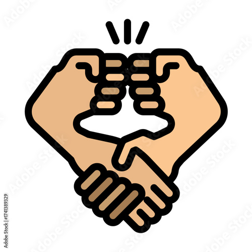 Conflict Resolution Vector Filled Icon Design