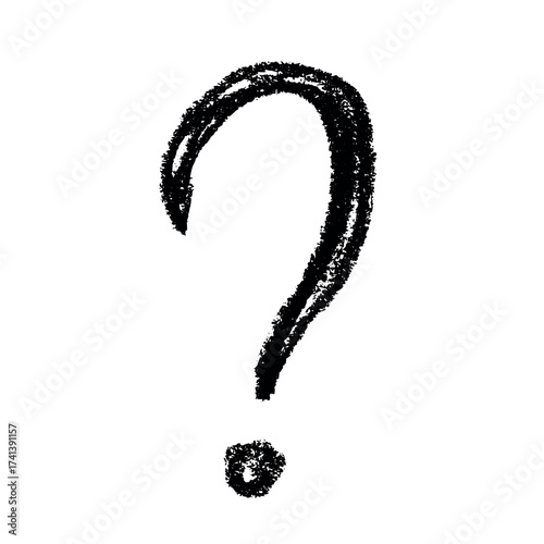 Hand drawn question mark clipart Single element for design