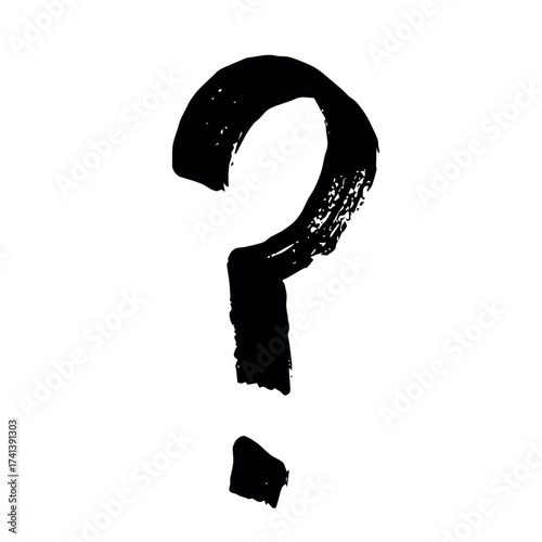 Hand drawn question mark clipart Single element for design