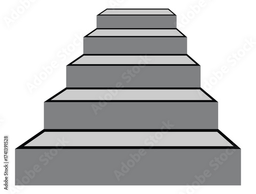 Isometric Stairs Vector Icons – Teal Steps, Growth, Advancement, and Modern Architecture