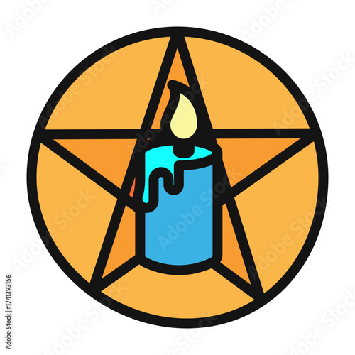 Enchanted Candle Vector Filled Icon Design