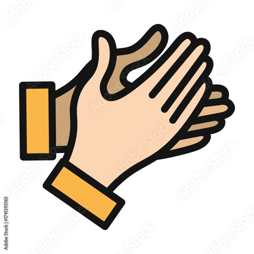 Clapping Hands Vector Filled Icon Design