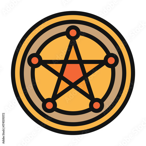 Magic Circle Vector Filled Icon Design