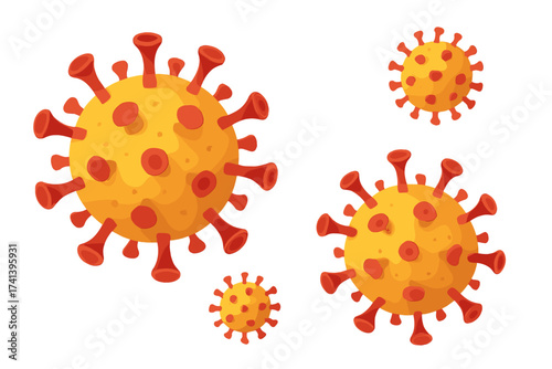 Coronavirus COVID-19 virus cell vector illustration. 3D pathogen background. Concept for pandemic, medical, healthcare, infectious disease, virology, and epidemiology.
