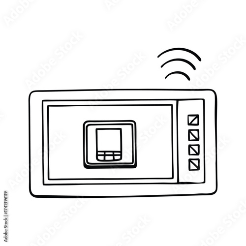 Smart Device Communication: A sleek, minimalist illustration of a smart device, showcasing the seamless connection and functionality of modern technology.