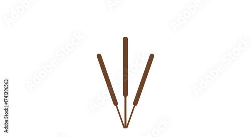 Three Aromatic Brown Incense Sticks for Meditation and Relaxation.