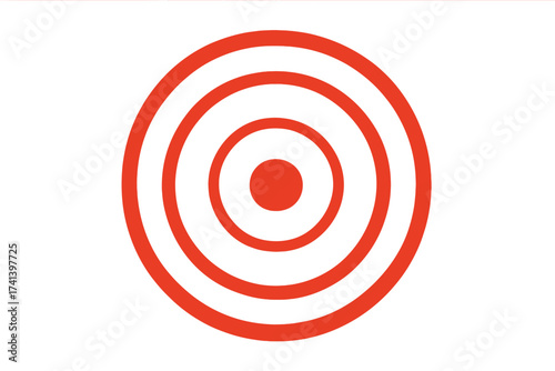 Red pain circle for pain localization. Vector symbol of throbbing ache, inflammation or migraine. Body pain spot icon. Medical clipart of disease epicenter, target mark.