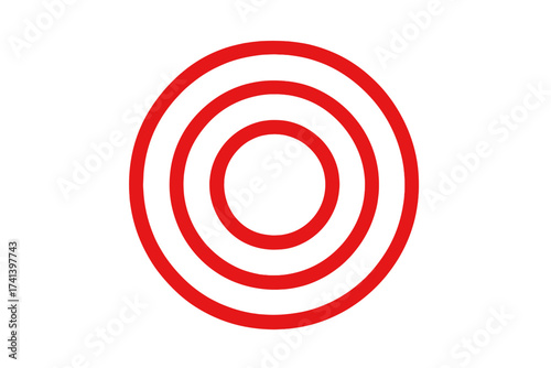 Pain circle vector icon. Red ring for throbbing pain, ache, injury. Medical symbol for headache, migraine, backache. Inflammation, sore spot, disease target concept.