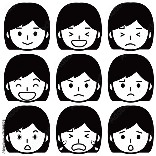 いろんな表情の女の子