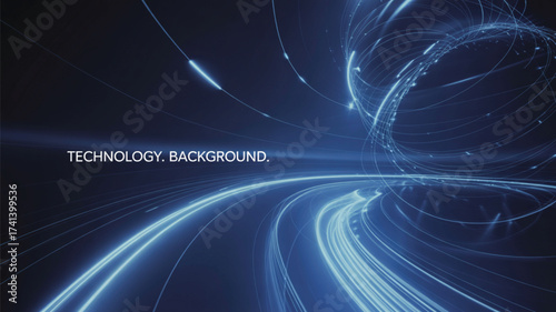 Abstract technology background with geometric shapes and lines isolated on white background