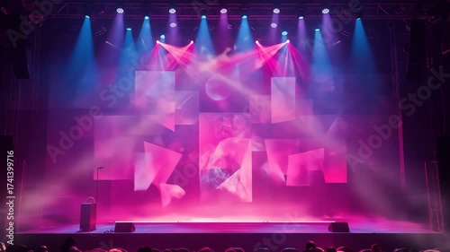 Spectacular Stage Illumination, A Captivating Display of Light and Geometric Design