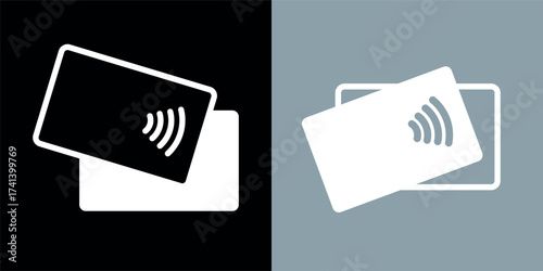 Contactless payment icon (NFC). Symbol of purchase or store, cash register or bank card. Cashless payment.