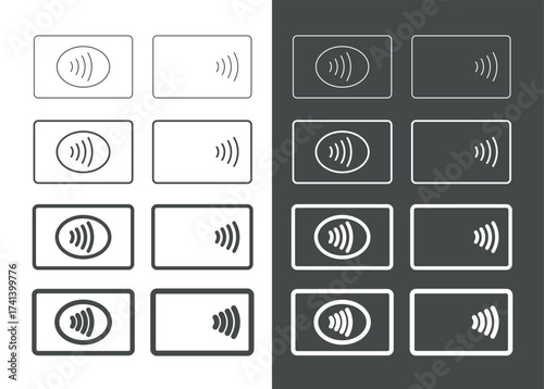 Contactless payment icon (NFC). Symbol of purchase or store, cash register or bank card. Cashless payment.