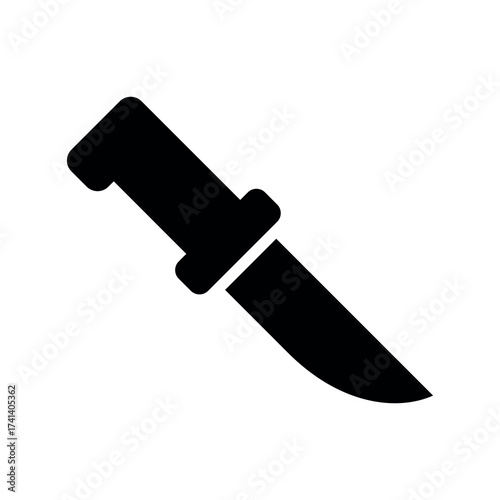 Knife icon. An attribute of the kitchen, a chef, or a butcher. A bladed weapon, military combat ammunition. A hunter's or killer's tool.