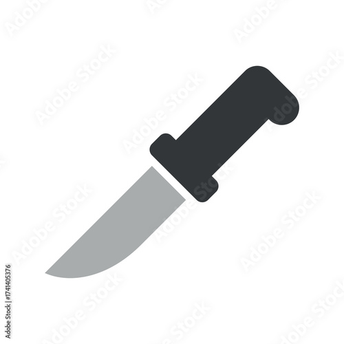 Knife icon. An attribute of the kitchen, a chef, or a butcher. A bladed weapon, military combat ammunition. A hunter's or killer's tool.