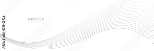 Minimalist gray wave lines abstract background design element for website or presentation.