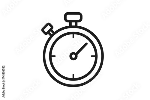Stopwatch line icon, outline sign, linear style chronometer pictogram with transparent background, simple stopwatch symbol, timer measurement, vector illustration