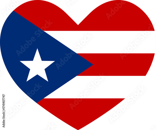 Puerto Rico heart shaped icon flag illustrator national